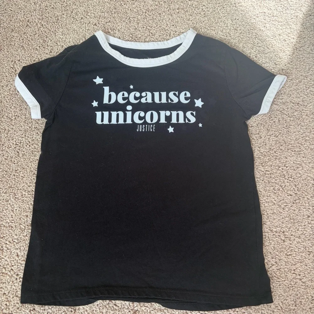 Justice Black and Gray Kids Zip up, Sweatshirt and Tshirt Bundle Size 10